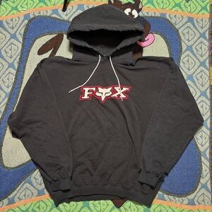 Fox Racing Men's Black and Grey Hoodie